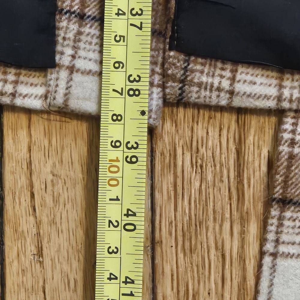 Forever 21 Brown And White Trench Plaid Belted Women's Coat - Picture 8 of 8